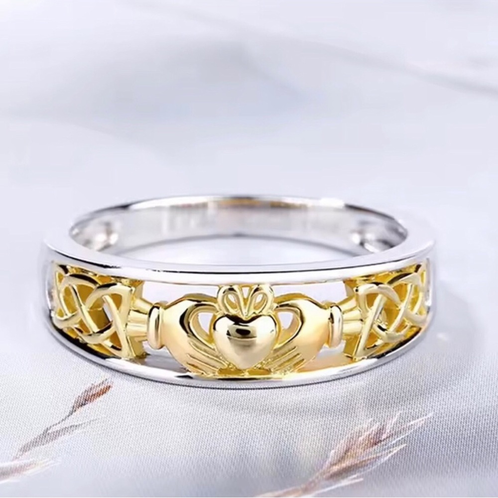 Two-Tone Gold & Silver Claddagh Women's Ring